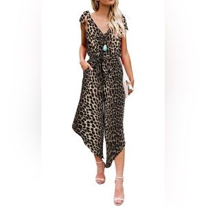 Leopard Tie Top Jumpsuit